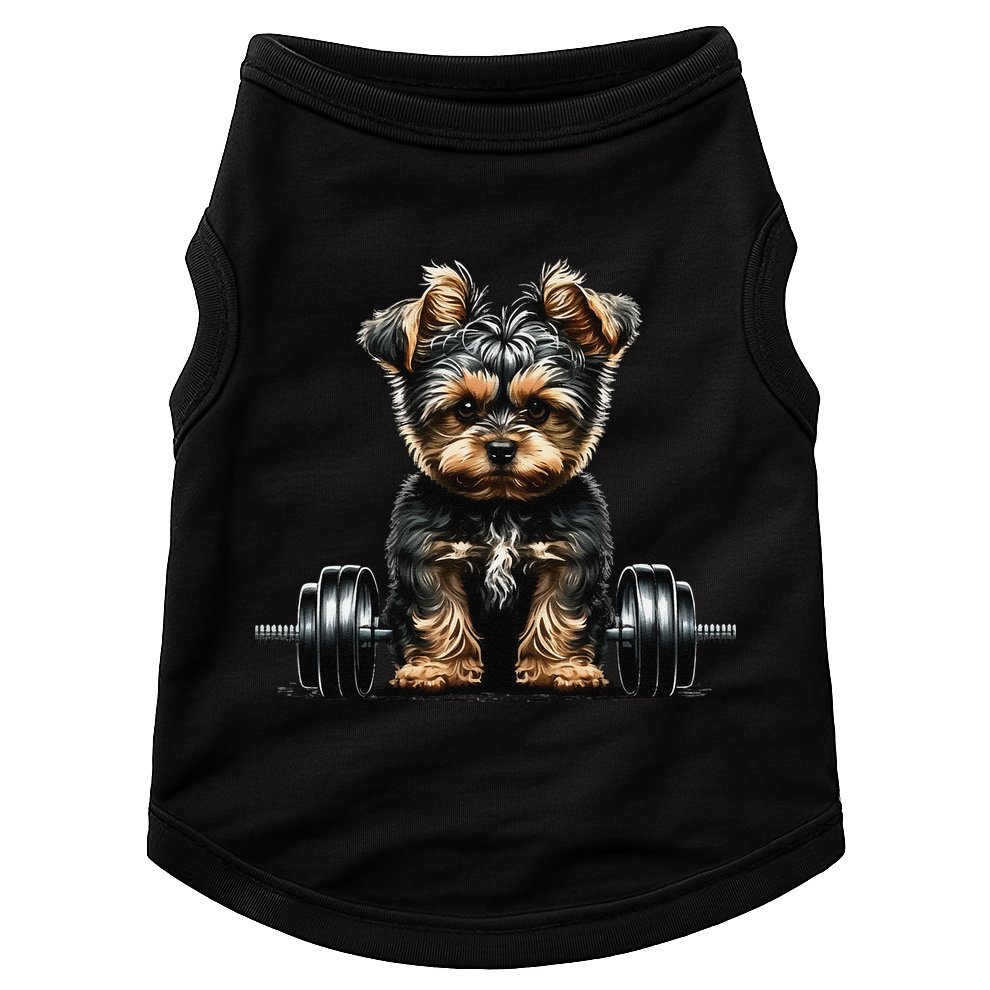 Yorkie Weightlifting Dog Funny Fitness Gym Yorkshire Terrier Doggie Tank