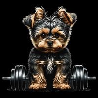 Yorkie Weightlifting Dog Funny Fitness Gym Yorkshire Terrier Sweatshirt