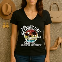 Yeah We Fancy Like A.P.P.L.E.B.E.E.S On A Date Night Country Music Women's V-Neck T-Shirt