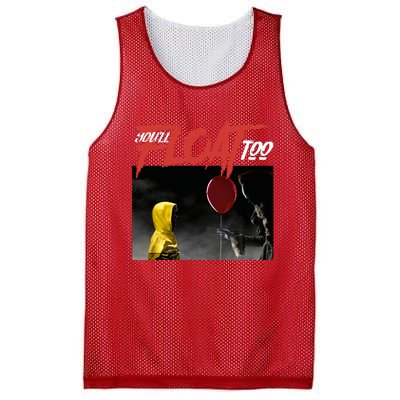 You Will Float Too Movie Scary Halloween Horror Scream Pennywise Mesh Reversible Basketball Jersey Tank