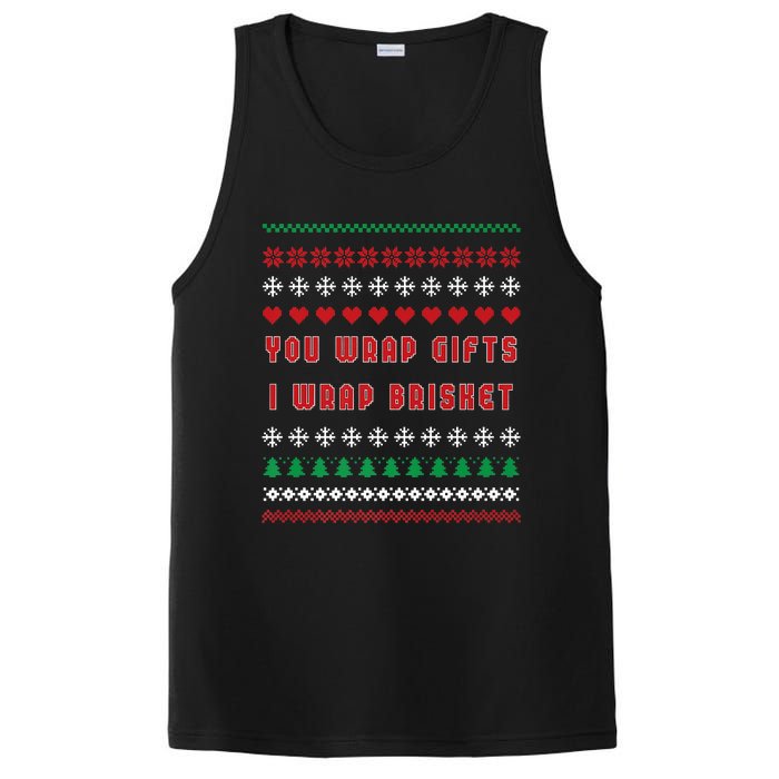 You Wrap Gifts I Wrap Brisket Ugly Christmas Sweater PosiCharge Competitor Tank