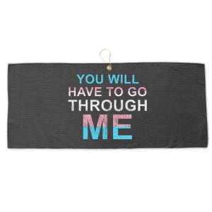 You Will Have To Go Through Me Lgbtq Ally Large Microfiber Waffle Golf Towel