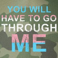 You Will Have To Go Through Me Lgbtq Ally Statrement Legacy Tie Dye Trucker Hat