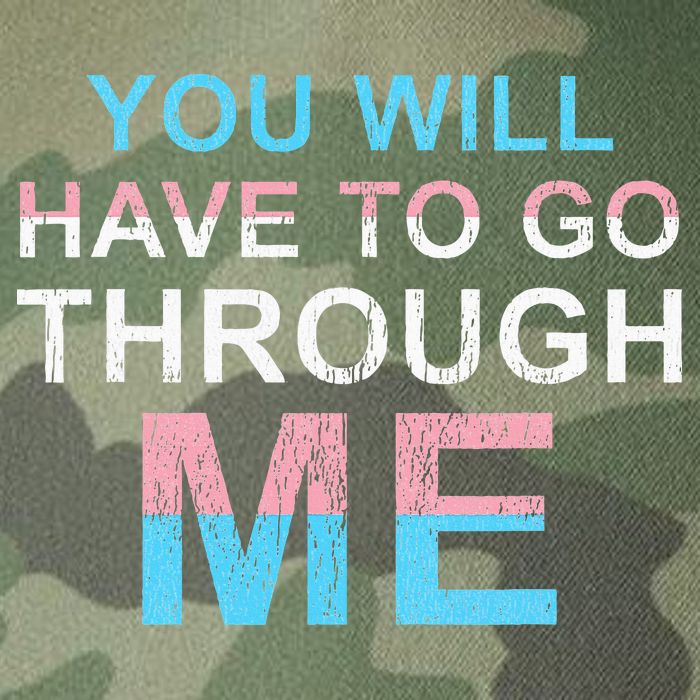 You Will Have To Go Through Me Lgbtq Ally Statrement Legacy Tie Dye Trucker Hat