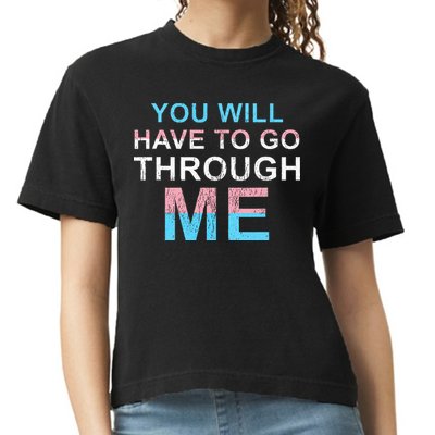 You Will Have To Go Through Me Lgbtq Ally Statrement Comfort Colors Boxy T-Shirt