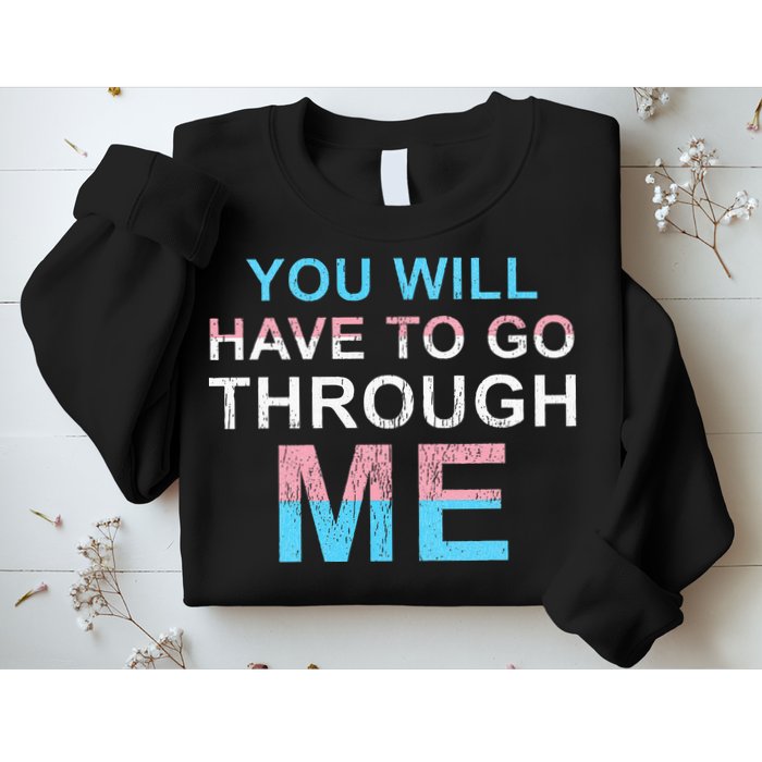 You Will Have To Go Through Me Lgbtq Ally Statrement Sweatshirt