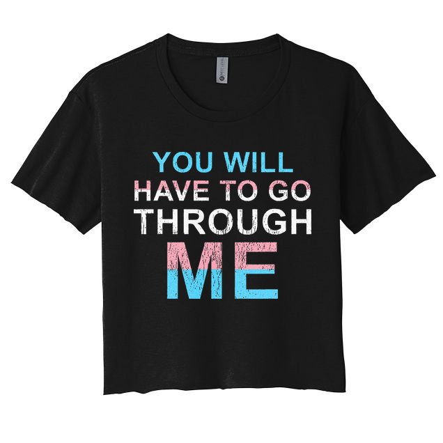 You Will Have To Go Through Me Lgbtq Ally Statrement Crop Top