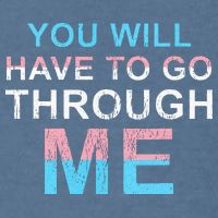 You Will Have To Go Through Me Lgbtq Ally Statrement Garment-Dyed Sweatshirt