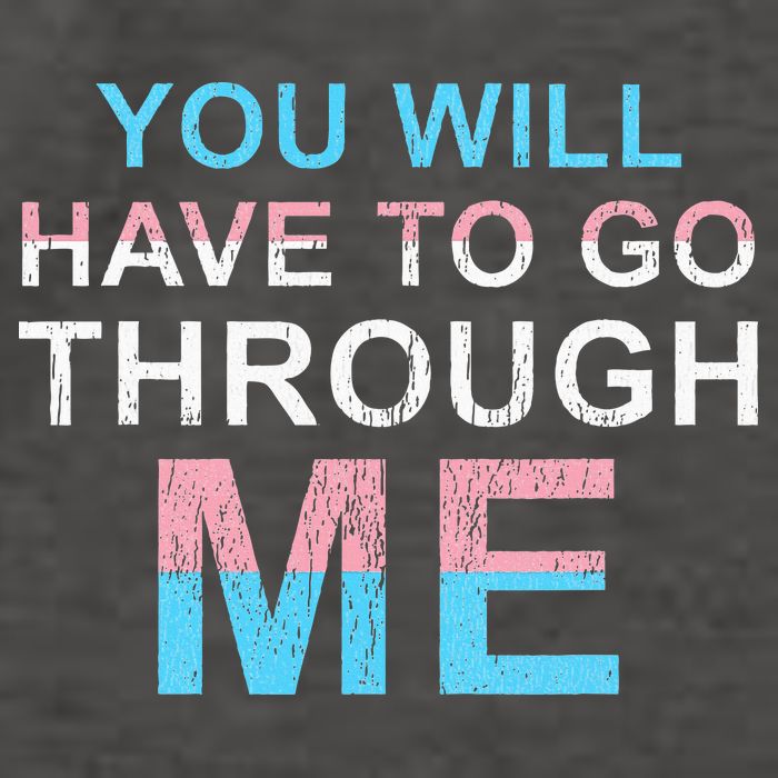 You Will Have To Go Through Me Lgbtq Ally Statrement Vector Backpack
