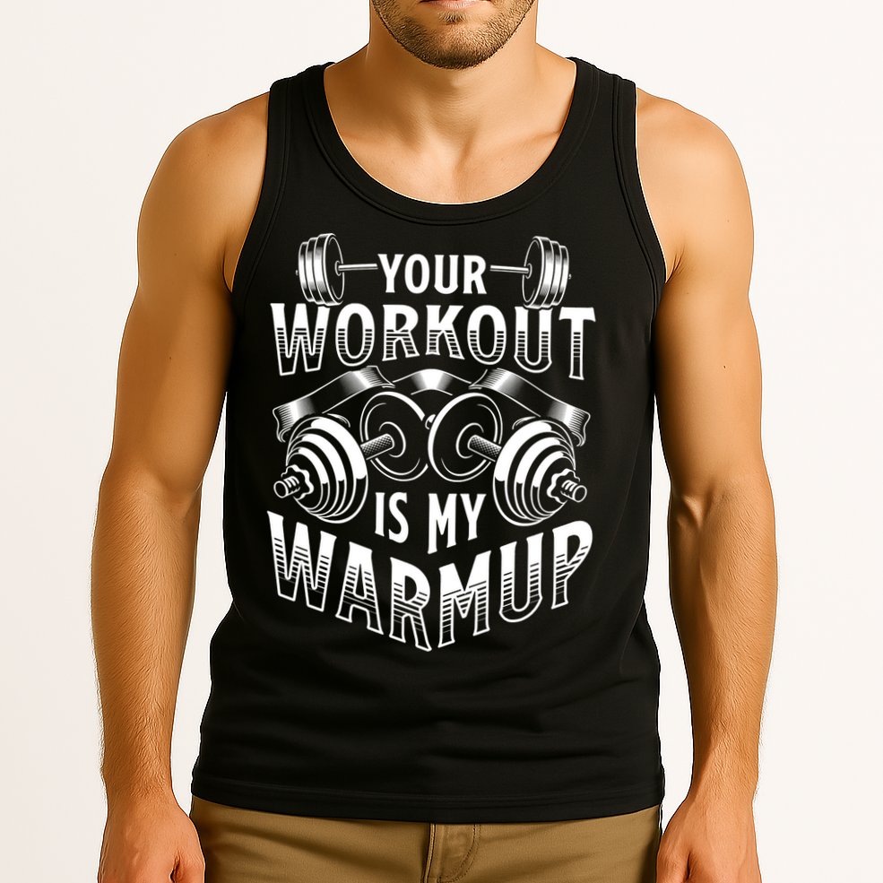 Your Workout Is My Warm Up Cardio Exercise Weight Fitness Tank Top