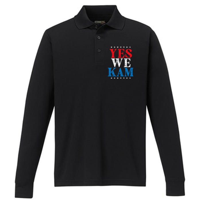 Yes We Kam Saying Quote Performance Long Sleeve Polo