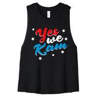 Yes We Kam Kamala Harris Supporter President 2024 Women's Racerback Cropped Tank