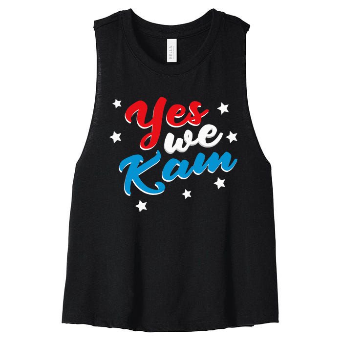 Yes We Kam Kamala Harris Supporter President 2024 Women's Racerback Cropped Tank