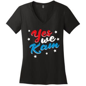 Yes We Kam Kamala Harris Supporter President 2024 Women's V-Neck T-Shirt