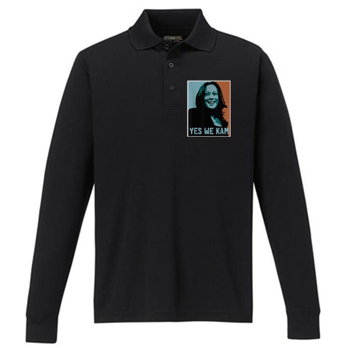 Yes We Kam Madam Harris Fun Performance Long Sleeve Polo