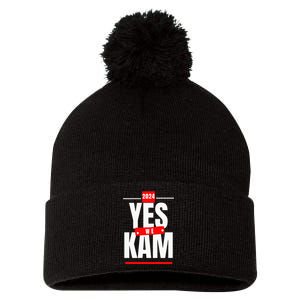 Yes We Kam! Vote Kamala Harris 2024 Pom Pom 12in Knit Beanie