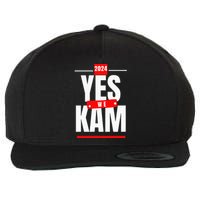 Yes We Kam! Vote Kamala Harris 2024 Wool Snapback Cap