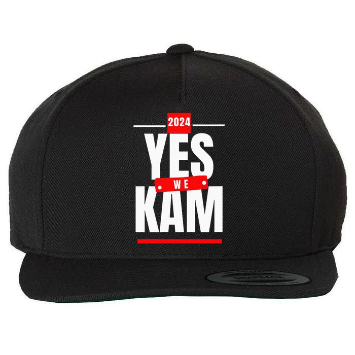 Yes We Kam! Vote Kamala Harris 2024 Wool Snapback Cap