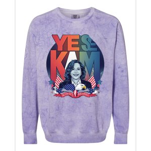 Yes We Kam Madam Harris Funny Colorblast Crewneck Sweatshirt