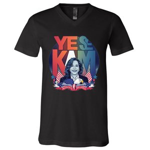 Yes We Kam Madam Harris Funny V-Neck T-Shirt