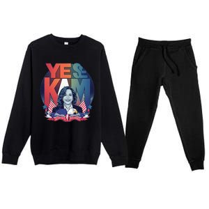 Yes We Kam Madam Harris Funny Premium Crewneck Sweatsuit Set