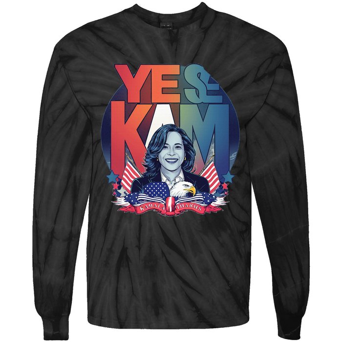 Yes We Kam Madam Harris Funny Tie-Dye Long Sleeve Shirt