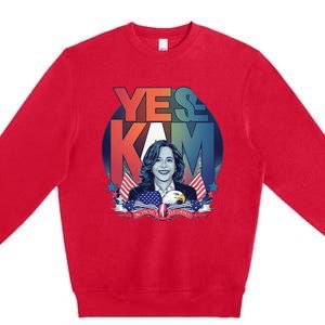 Yes We Kam Madam Harris Funny Premium Crewneck Sweatshirt