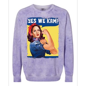 Yes We Kam Female President Gift Colorblast Crewneck Sweatshirt