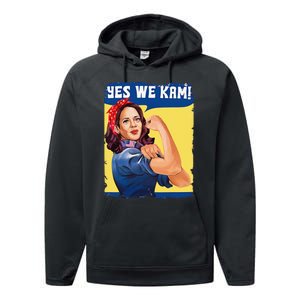 Yes We Kam Female President Gift Performance Fleece Hoodie