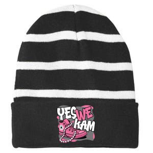 Yes We Kam Striped Beanie with Solid Band