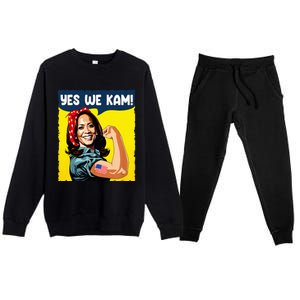 Yes We Kam Rosie The Riveter For President Kamala Harris Premium Crewneck Sweatsuit Set