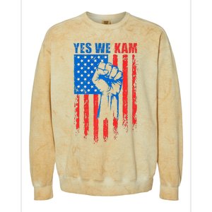 Yes We Kam Harris For President 2024 Colorblast Crewneck Sweatshirt