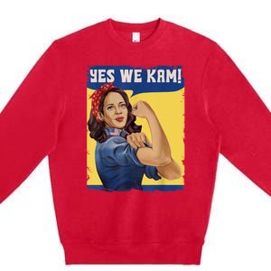 Yes We Kam Madam Harris Fun Premium Crewneck Sweatshirt