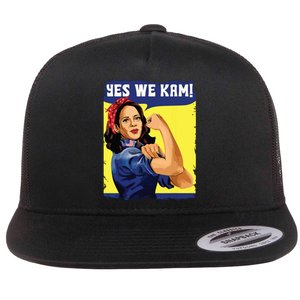 Yes We Kam Madam Harris Fun Flat Bill Trucker Hat