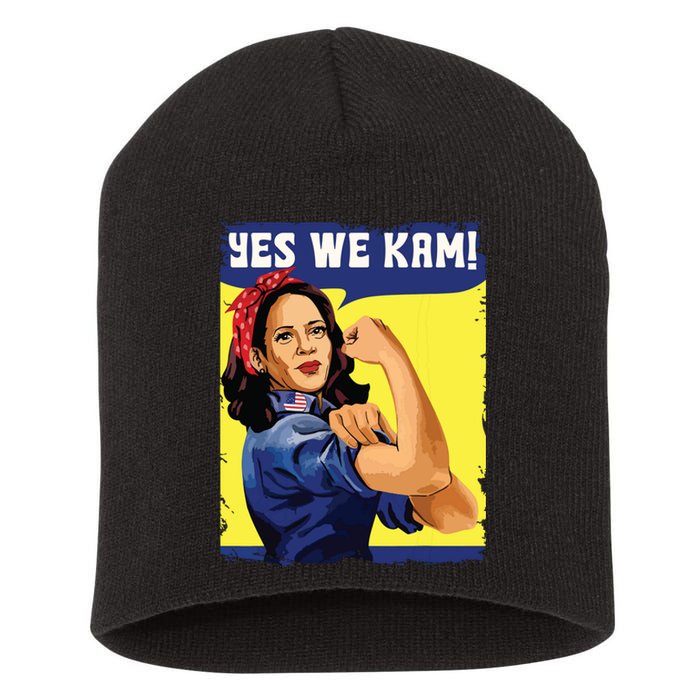 Yes We Kam Madam Harris Fun Short Acrylic Beanie