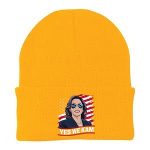 Yes We Kam American Flag Usa Kamala Harris Knit Cap Winter Beanie