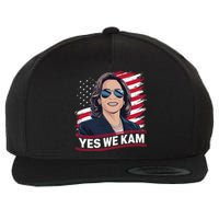 Yes We Kam American Flag Usa Kamala Harris Wool Snapback Cap