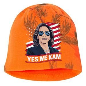 Yes We Kam American Flag Usa Kamala Harris Kati - Camo Knit Beanie