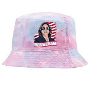 Yes We Kam American Flag Usa Kamala Harris Tie-Dyed Bucket Hat