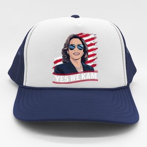 Yes We Kam American Flag Usa Kamala Harris Trucker Hat