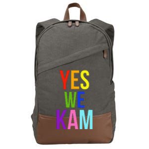 Yes We Kam Democrat Party Kamala Hariss Vote 2024 Cotton Canvas Backpack