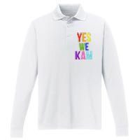 Yes We Kam Democrat Party Kamala Hariss Vote 2024 Performance Long Sleeve Polo