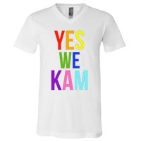 Yes We Kam Democrat Party Kamala Hariss Vote 2024 V-Neck T-Shirt