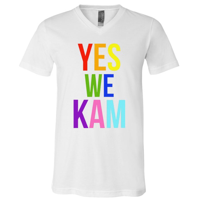 Yes We Kam Democrat Party Kamala Hariss Vote 2024 V-Neck T-Shirt