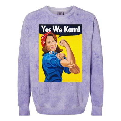 Yes We Kam Vote Madam Kamala Harris President Election Colorblast Crewneck Sweatshirt