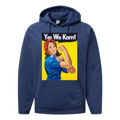 Yes We Kam Vote Madam Kamala Harris President Election Performance Fleece Hoodie