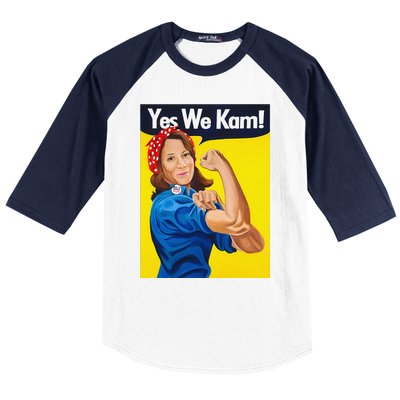 Yes We Kam Vote Madam Kamala Harris President Election Baseball Sleeve Shirt