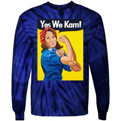 Yes We Kam Vote Madam Kamala Harris President Election Tie-Dye Long Sleeve Shirt