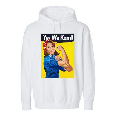 Yes We Kam Vote Madam Kamala Harris President Election Garment-Dyed Fleece Hoodie