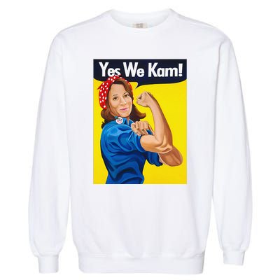 Yes We Kam Vote Madam Kamala Harris President Election Garment-Dyed Sweatshirt